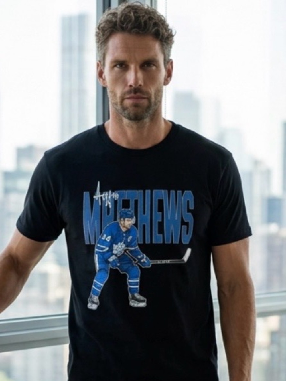 Auston Matthews Black Graphic Hockey T-Shirt